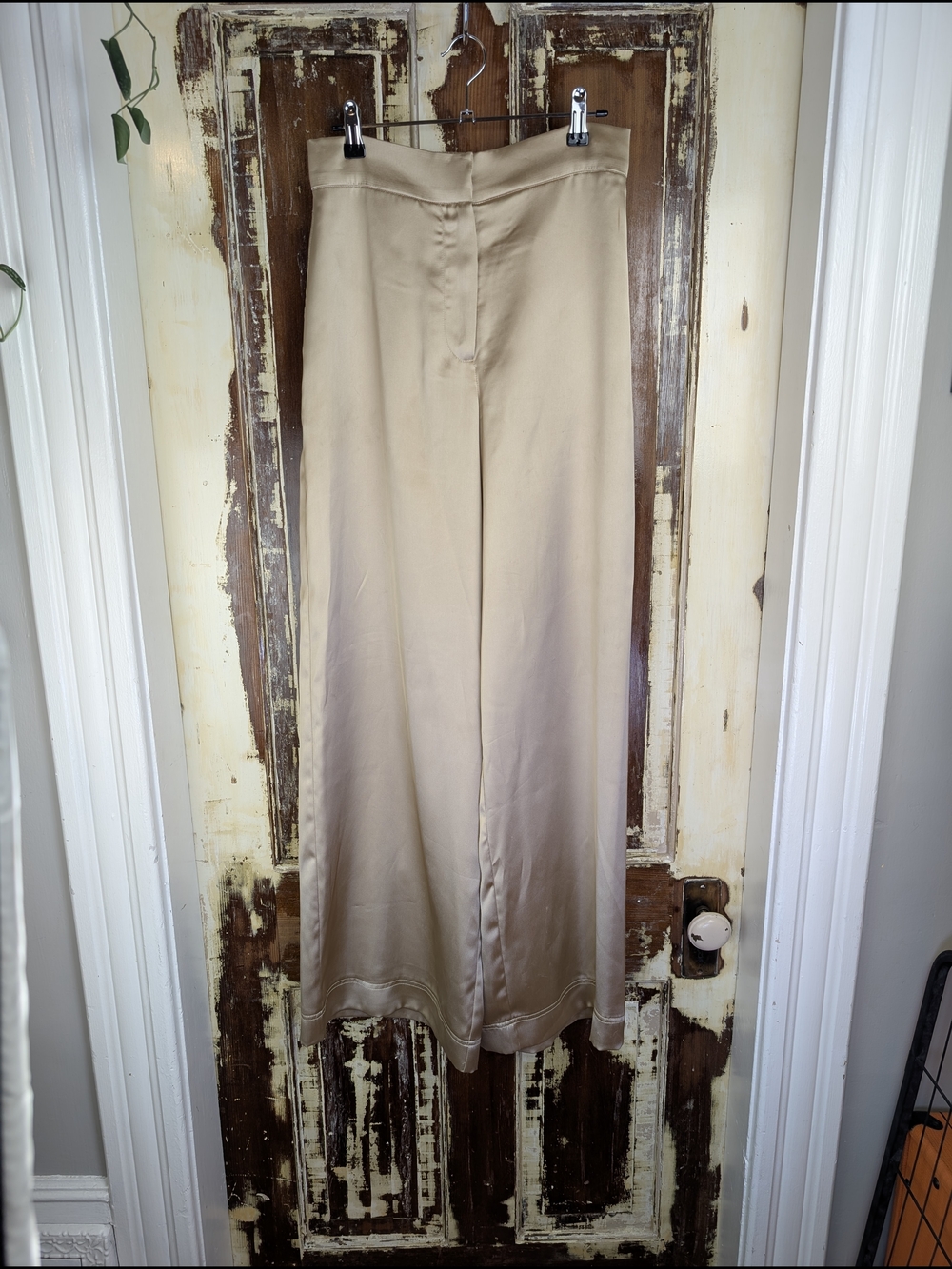 House of Harlow 1960 Champagne Satin Wide Leg Palazzo Pants Size Small - Picture 10 of 13